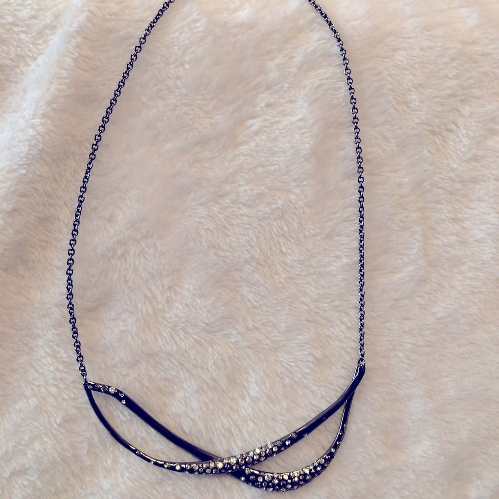 Stunning AlexisBittar necklace gunmetal & crystals